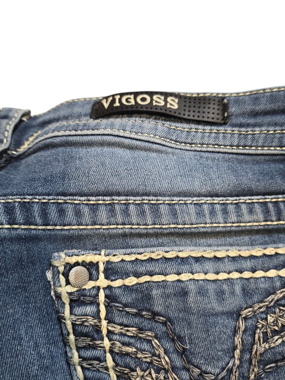 Vigoss Women’s Y2K Low Rise Heritage Fit Slim Boot Cut Mid Wash Jeans 8 - Picture 13 of 16